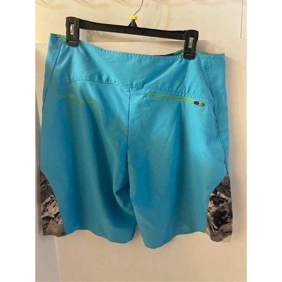 UA Under Amour MTN swim board shorts Small 30” Blue Green - Picture 3 of 7